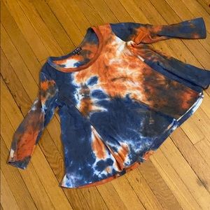 Poof New York Small tye dye 3/4 sleeve shirt